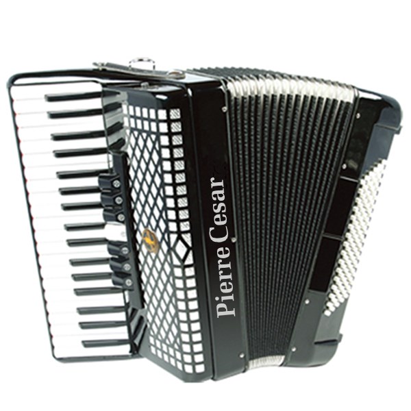 Pierre Cesar PCA3780 BKP Аккордеон 80/37, 7+2, цвет черный перламутр